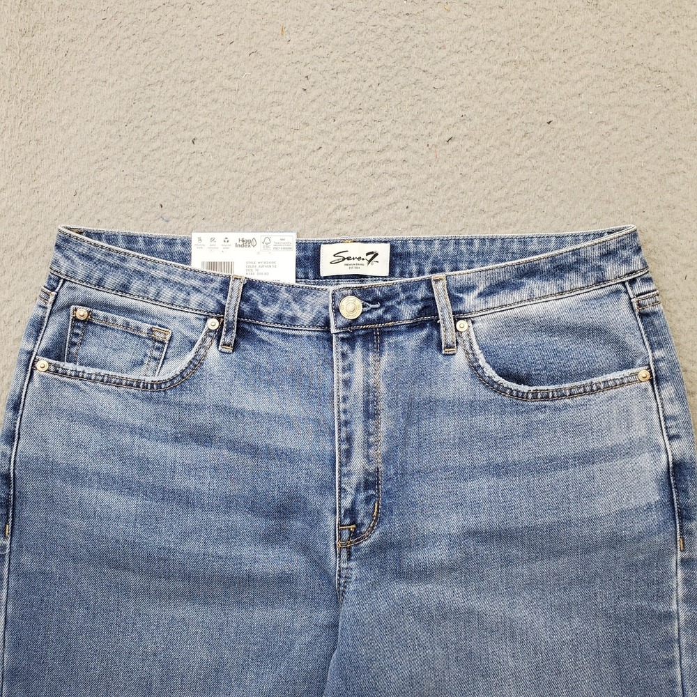 Seven7 Jeans Womens 10 Blue Denim Stretch 5-Pocket High Rise Loose Straight Leg - Picture 10 of 11